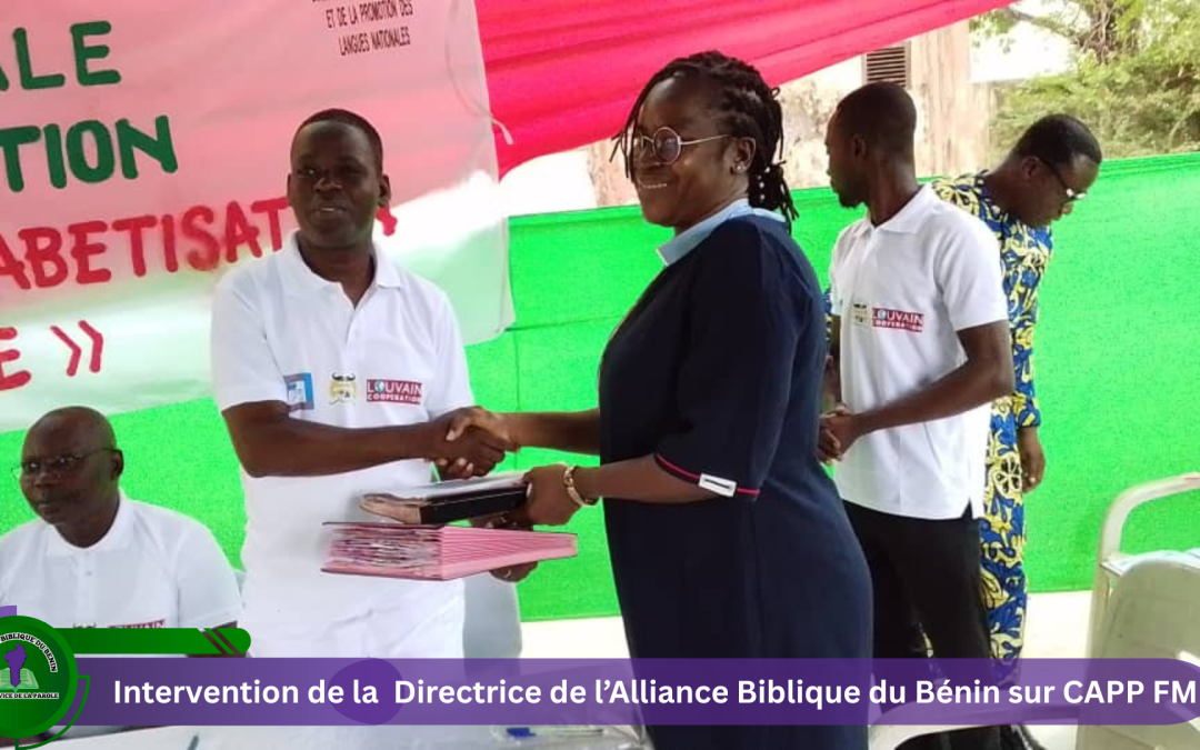 Journée Internationale de l’Alphabétisation : Intervention de la Directrice de l’Alliance Biblique du Bénin sur CAPP FM