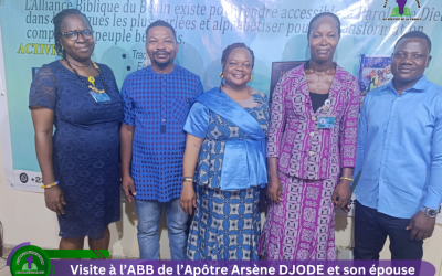 Visite de courtoisie à l’Alliance Biblique du Bénin de l’Apôtre Arsène DJODE et son épouse