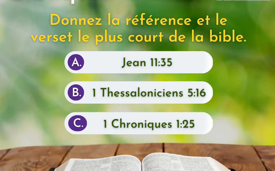 Quiz biblique : Le verset le plus court de la Bible