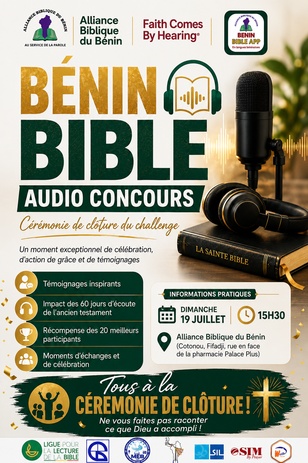 Cérémonie de clôture – BENIN BIBLE AUDIO CONCOURS