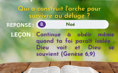 Quiz Biblique : Qui a Construit l’Arche de Noé ? / Réponse