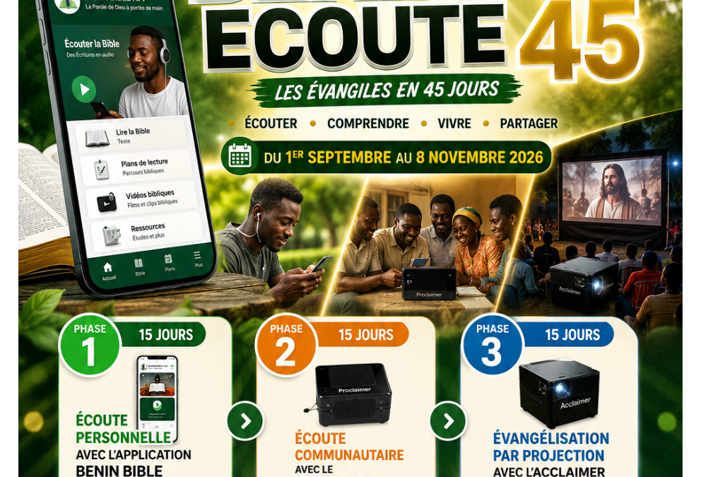 BENIN ECOUTE 45 – Les inscriptions sont ouvertes
